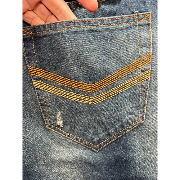 Brooklyns Own by Rocawear Jeans Mens 34x34 Athletic Fit Blue Distressed Denim - Picture 9 of 13